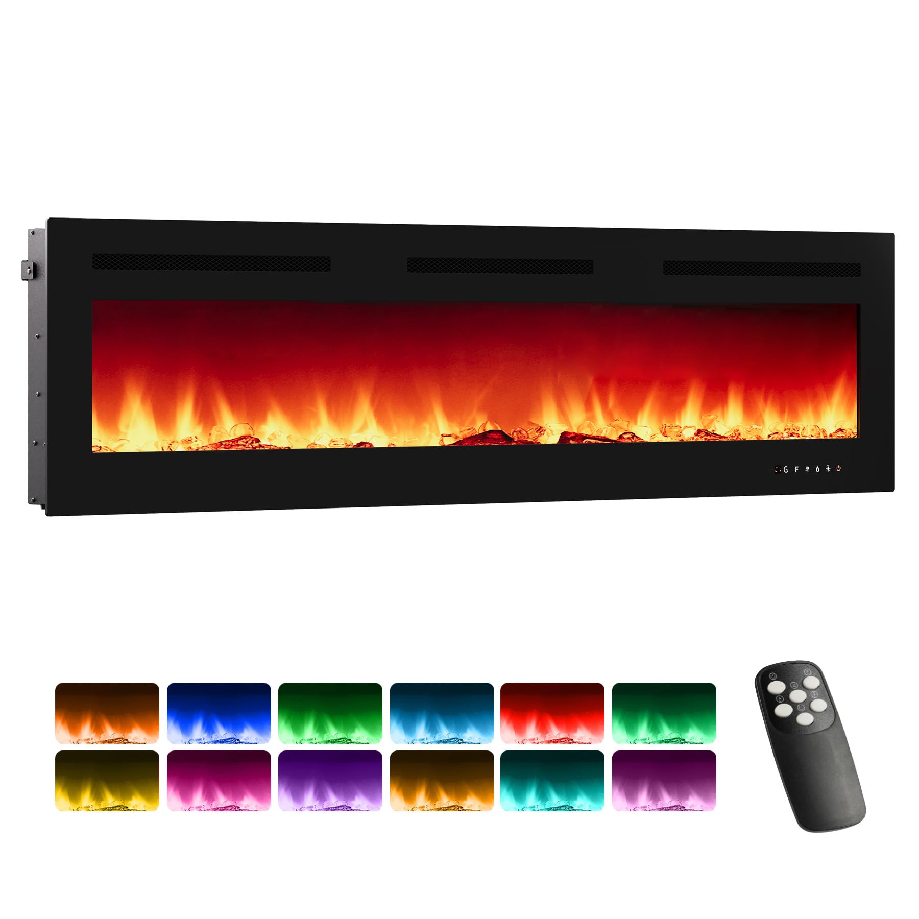 1_2642c99b-bc57-4c97-a098-d2fb99a16ddc-1 Garvee 72" Electric Fireplace Linear Heater 750/1500W Dual Heat, 12 Flame Colors, Remote & Touch Control, Wall Recessed/Mounted, Modern Living Room - Image 1