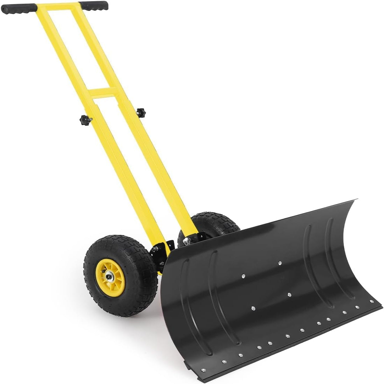 51UKfr1rLFL._AC_SL1500_63c1a25c-1d97-4740-90a5-d8204c32e520-1 Garvee Wheeled Snow Shovel 29x14 Double-Rod Metal Snow Pusher 5-Angle Adjustable T-Handle Rubber Wheels for Driveways Sidewalks Doorways - Image 1