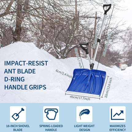 Heavy-duty 18-inch blade with aluminum wear strip and comfortable D-ring grip