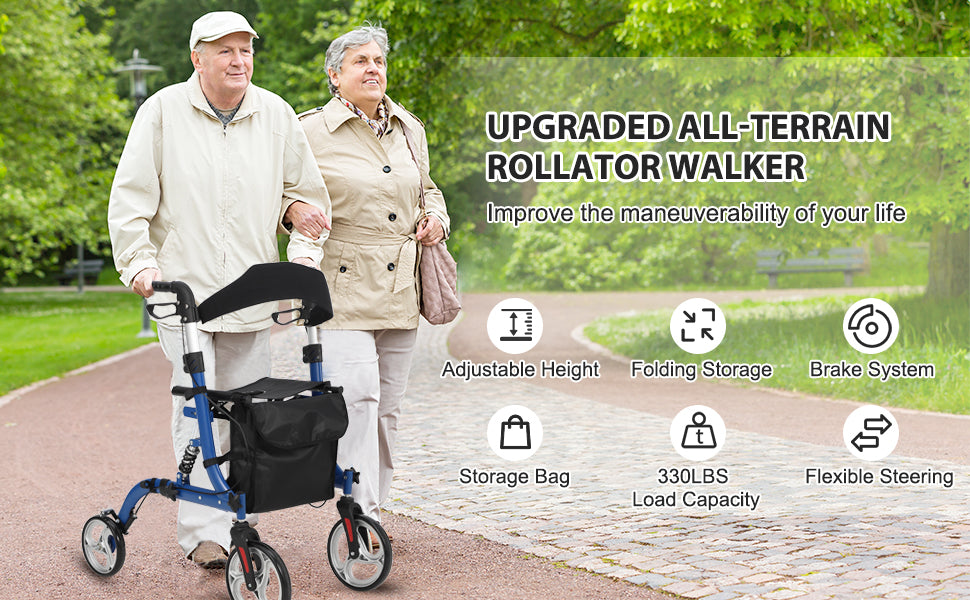 GARVEE Rollator Walker with Seat for Seniors
