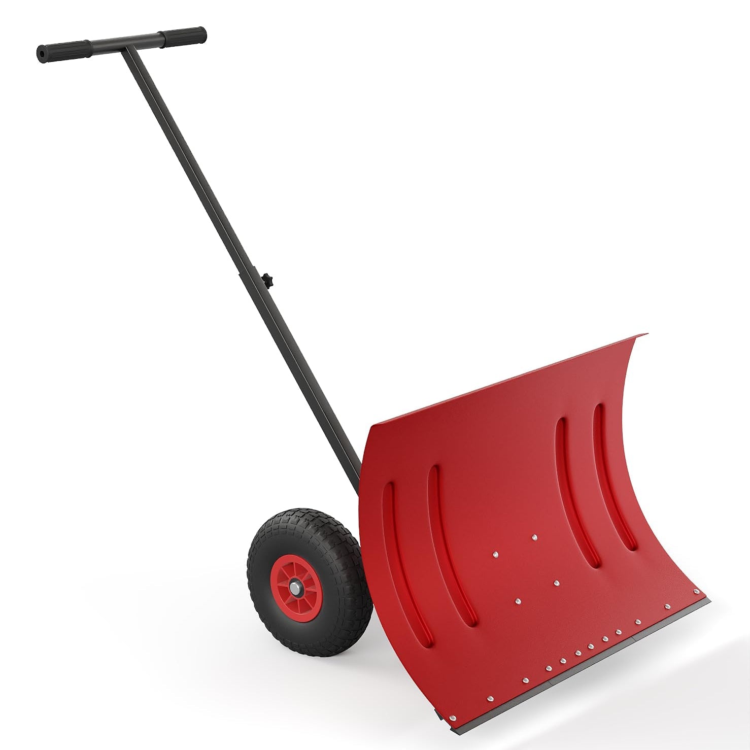 cimage_ffe2e7a0fd33a82a-1 Garvee 29"W X 20"H Snow Shovel Heavy Duty Steel 5-Position Adjustable Handle 8" Anti-Skid Wheels Powder-Coated Rust-Resistant Driveway Snow Removal - Image 1