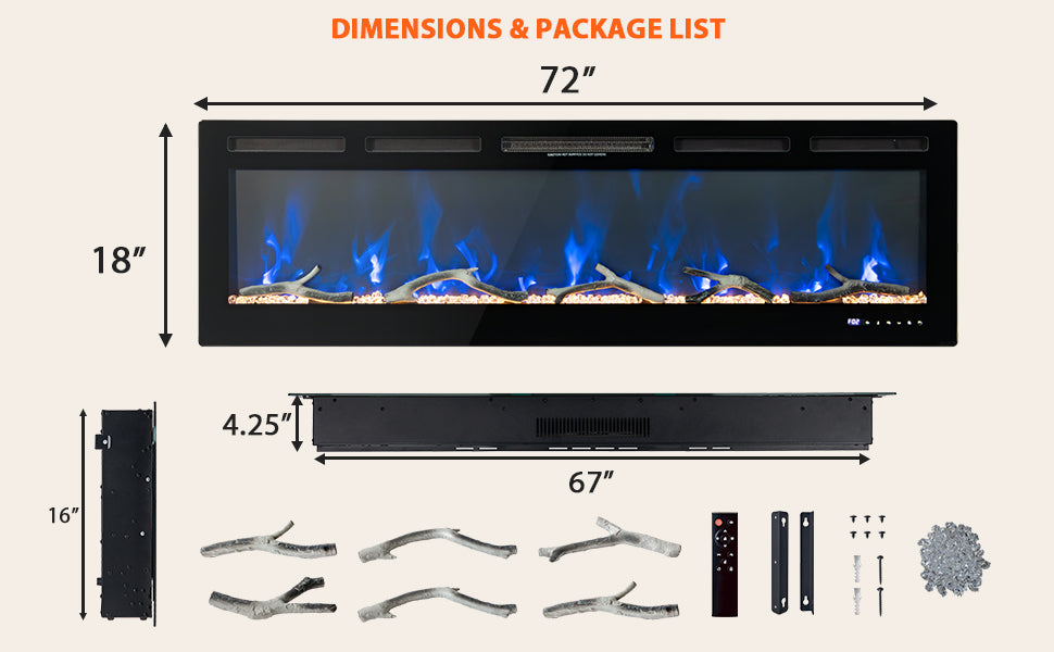 GARVEE 72 Inch Smart Electric Fireplace Lifestyle
