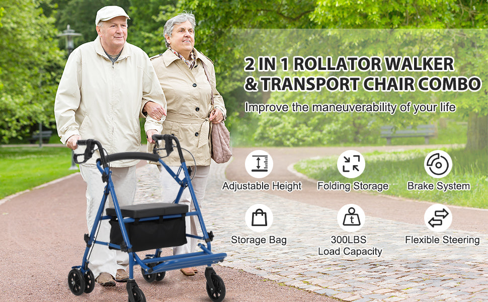 GARVEE Walker Wheelchair Combo