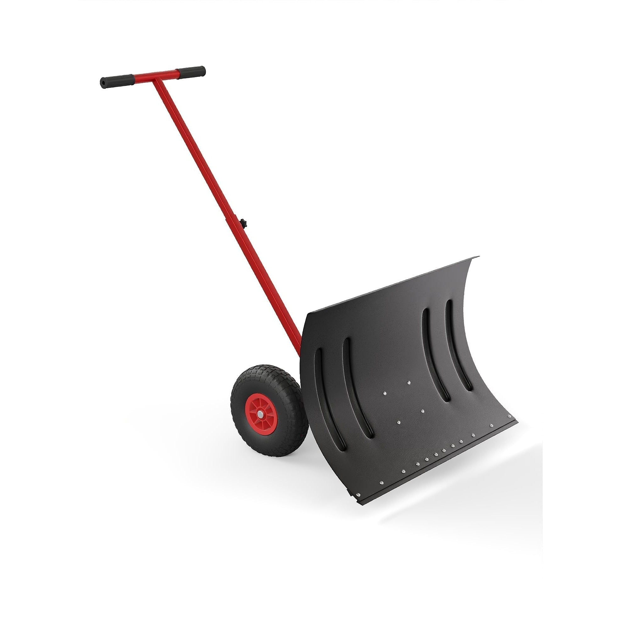 shopify_2Fai_images_2Ftmpyqfxfsry-1 Garvee Heavy-Duty Snow Pusher with Wheels 30in Wide Blade 5-Position Adjustable Handle Steel Frame Anti-Slip Wheels Driveway Sidewalk - Image 1